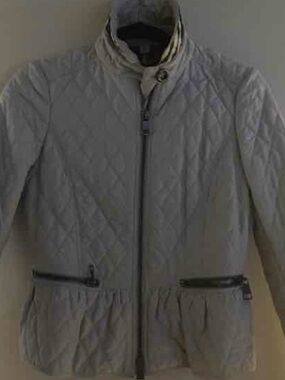 Burberry Light Gray Quilted Puffer Jacket
